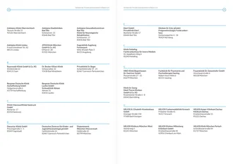 Zweiseitiger Auszug des alphabetischen Mitgliederverzeichnisses der VPKA-Broschüre mit Kliniken von H bis M, darunter HESCURO, Isar Kliniken, Johannesbad, KIRINUS, Medical Park – inklusive Kliniknamen, Adressen und Träger in Bayern.